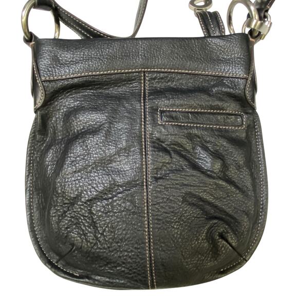 B Makowsky Black Leather Crossbody Silver Tone Hardware - Picture 3 of 10